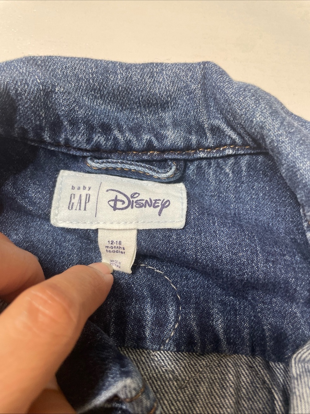 Kids Disney Mickey Mouse Denim GAP Jacket EUC Limited Edition- Size 12-18 Months - Picture 7 of 10